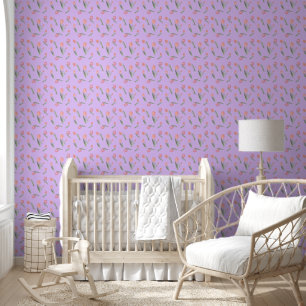 Moderne Tulpen Naadloze Patroon Kamer Decor Grappi Behang