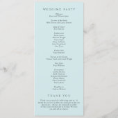 Moderne Turquoise Abstract Minimalistische Trouwda Programma (Achterkant)