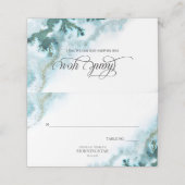 Moderne Turquoise Aquarelle Moss Agate Menu (Extérieur déplié)