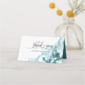 Moderne Turquoise Aquarelle Moss Agate Menu (Dos)