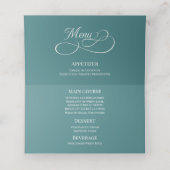 Moderne Turquoise Aquarelle Moss Agate Menu (Intérieur déplié)