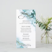 Moderne Turquoise Aquarelle Moss Agate Menu (Debout devant)