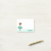 Moderne Turquoise Ballet Dancer met Tutu Post-it® Notes (Op bureau)