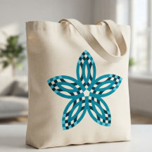Moderne Turquoise Blauwe Geometrische Ster Bloem C