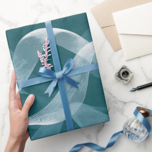 Moderne Turquoise Blauwe Golfbeweging Abstract Pat Cadeaupapier