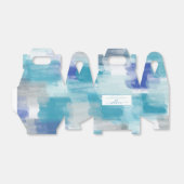 Moderne turquoise en grijze aquarel abstracte kuns bedankdoosjes (Uitgevouwen)