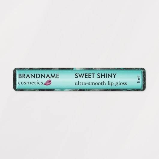 Moderne Turquoise Folie Glitter Agaat Schattigee L Labels (Design 1)