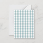 Moderne turquoise Gingham bedankbriefjes Notitiekaartje (Achterkant)