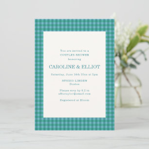 Moderne Turquoise Groen Gingham Schotlandse Ruit K Kaart