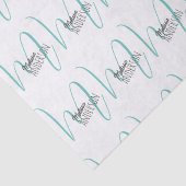 Moderne Turquoise Monogram Gepersonaliseerde naam Tissuepapier (Detail)