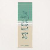 Moderne Turquoise Ocean Beach Aangepaste Quote Naa Yogamat (Voorkant)