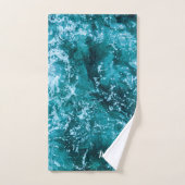Moderne Turquoise Ocean Waves Personnalisé (Serviette à main)