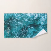 Moderne Turquoise Ocean Waves Personnalisé (Serviette à main)