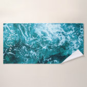 Moderne Turquoise Ocean Waves Personnalisé (Serviette de bain)