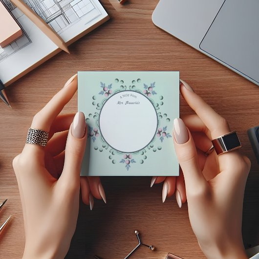 Moderne turquoise Roze Bloemen Mandala Doodles Post-it® Notes