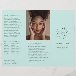Moderne Turquoise Spiraal Stip Elegante Brochure