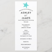 Moderne Turquoise Starfish Mariage programme de cé (Devant)