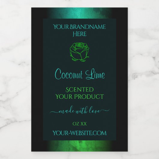 Moderne Turquoise vert marbré Étiquettes de produi (Étiquettes simples)