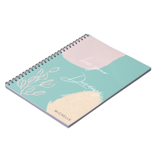 Moderne turquoise vivre vos rêves Carnet (Côté gauche)