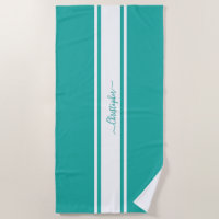 Moderne turquoise witte racing strepen gemerkte zw