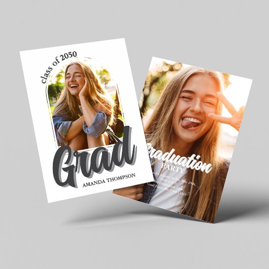 Moderne twee foto afstuderen partij kaart