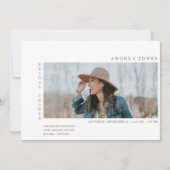 Moderne Twee Foto Bruid Witte Uitnodiging (Voorkant)