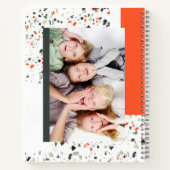 Moderne twee foto Terrazzo Persoonlijke naam Notitieboek (Achterkant)