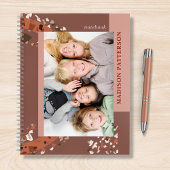 Moderne twee foto Terrazzo Persoonlijke naam Notitieboek