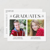 Moderne twee graduates Joint Afstuderen Foto Briefkaart (Voorkant / Achterkant)