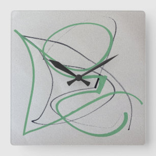 Moderne Twee-Kleur Abstracte Kunstklok Vierkante Klok