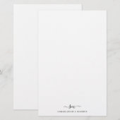 Moderne twee monogram initiaal vrouwelijk script z briefpapier (Voorkant / Achterkant)