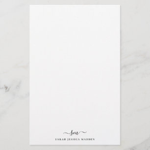Moderne twee monogram initiaal vrouwelijk script z briefpapier