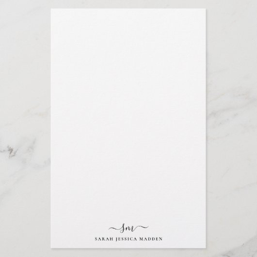 Moderne twee monogram initiaal vrouwelijk script z briefpapier (Voorkant)