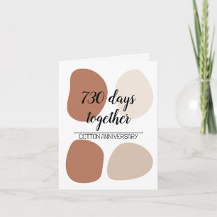 Moderne tweede huwelijksverjaardag kaart