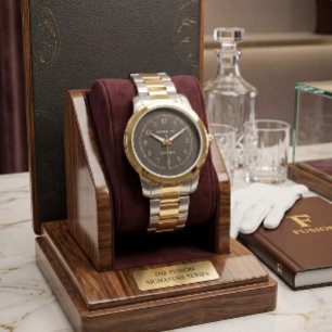 Moderne Tweekleurige Gouden & Zilveren Horloge