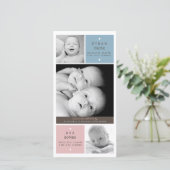 Moderne Tweeling Baby's Foto Geboorte Aankondiging (Staand voorkant)