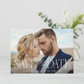 Moderne Type Calligrafie Script Overlay Foto Save The Date (Staand voorkant)