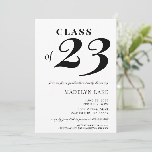 Moderne Typografie 2023 Afstuderen Uitnodiging (Staand voorkant)