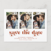 Moderne Typografie 3 Foto Save the Date Aankondigingskaart (Voorkant)