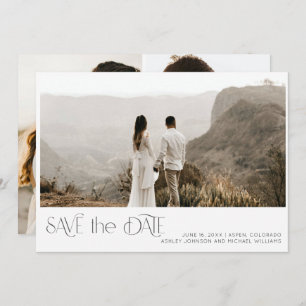 Moderne Typografie 3 Foto Save the Date Kaart