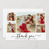Moderne Typografie 5 Foto Collage Hartelijk dank Bedankkaart (Voorkant / Achterkant)