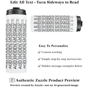 Moderne typografie aangepaste geheime boodschap ac thermosbeker