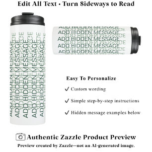 Moderne typografie aangepaste geheime boodschap GG Thermosbeker