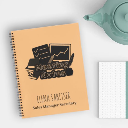 Moderne Typografie Aangepaste naam Meeting Notes Notitieboek