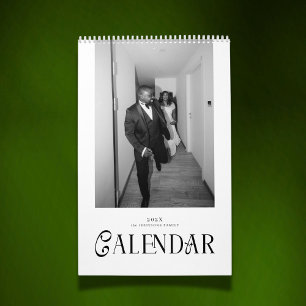 Moderne typografie Aangepaste trouwfoto van pasget Kalender