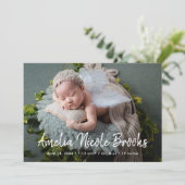 Moderne Typografie Aankondiging van geboorte foto' (Staand voorkant)