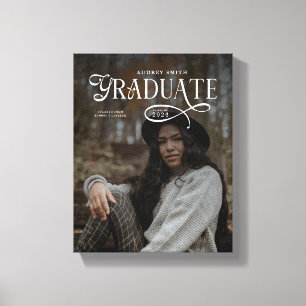 Moderne Typografie Afgestudeerde Foto Afstuderen Canvas Afdruk