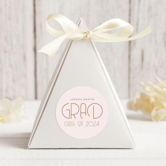 Moderne typografie afstudeercadeau  ronde sticker