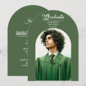 Moderne typografie Afstuderen Arch Minimalist Gree Kaart (Voorkant / Achterkant)