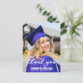 Moderne typografie Afstuderen Foto Dank u Briefkaart (Staand voorkant)